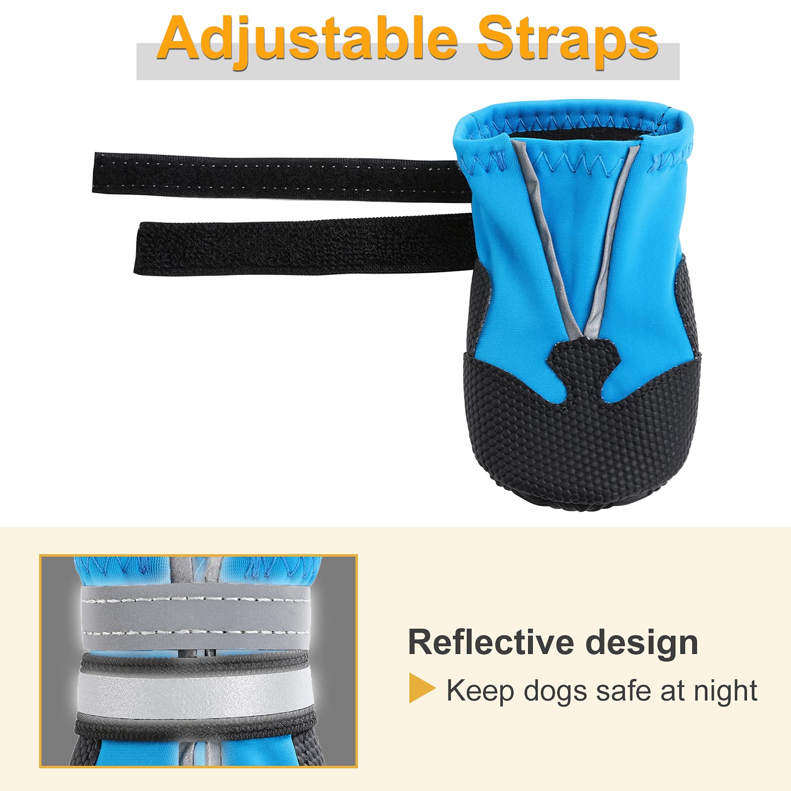 Water-Resistant Non-Slip Dog Boots for Large Dogs