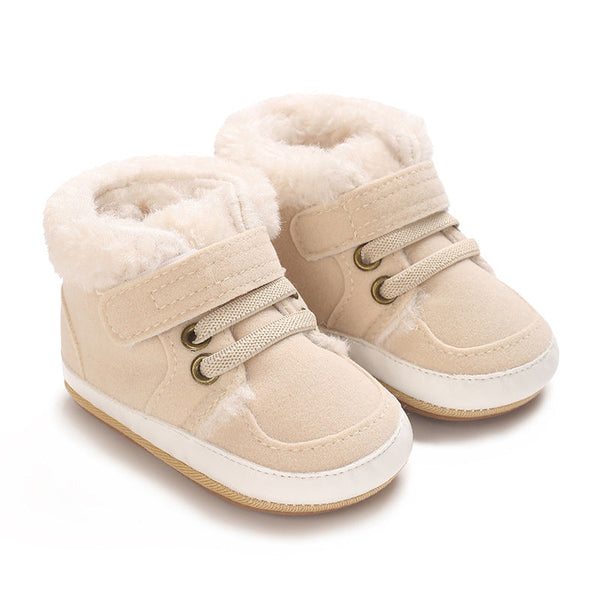 Solid Color Plush Warm Non-Slip Rubber Shoes Comfort