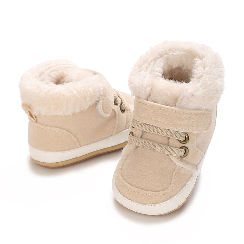 Solid Color Plush Warm Non-Slip Rubber Shoes Comfort