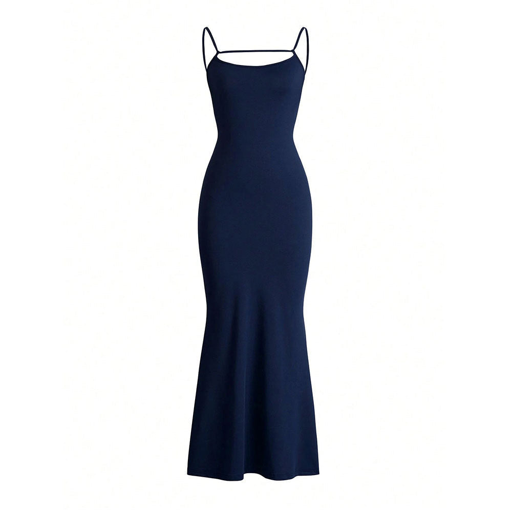 Sexy Backless Long Dress with Elegant Maxi Skirt