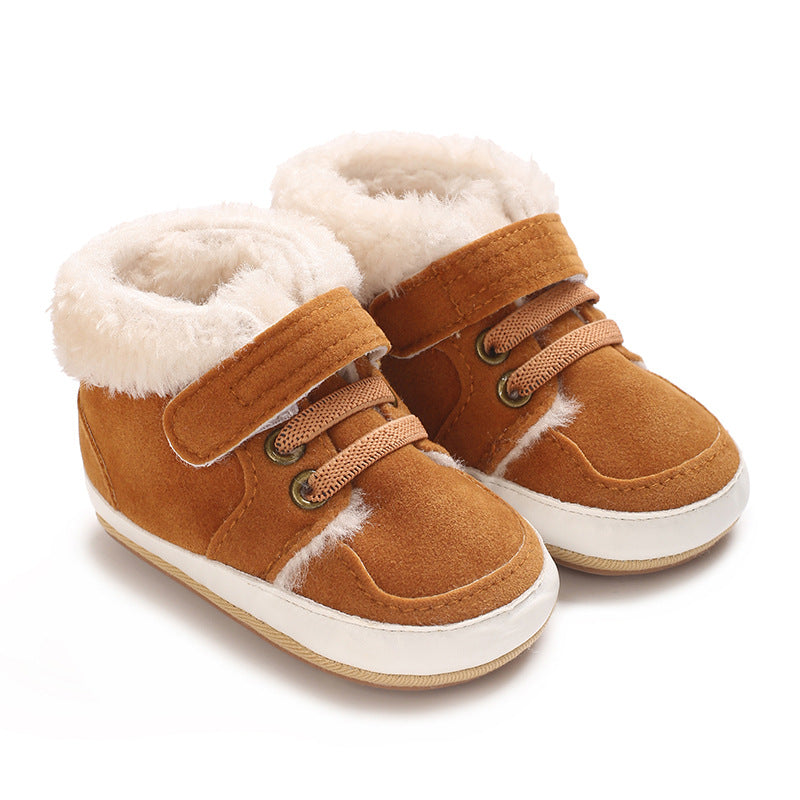 Solid Color Plush Warm Non-Slip Rubber Shoes Comfort