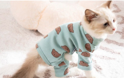 Four-Legged Cat Clothing Anti-Shedding Hairless Pet Suit
