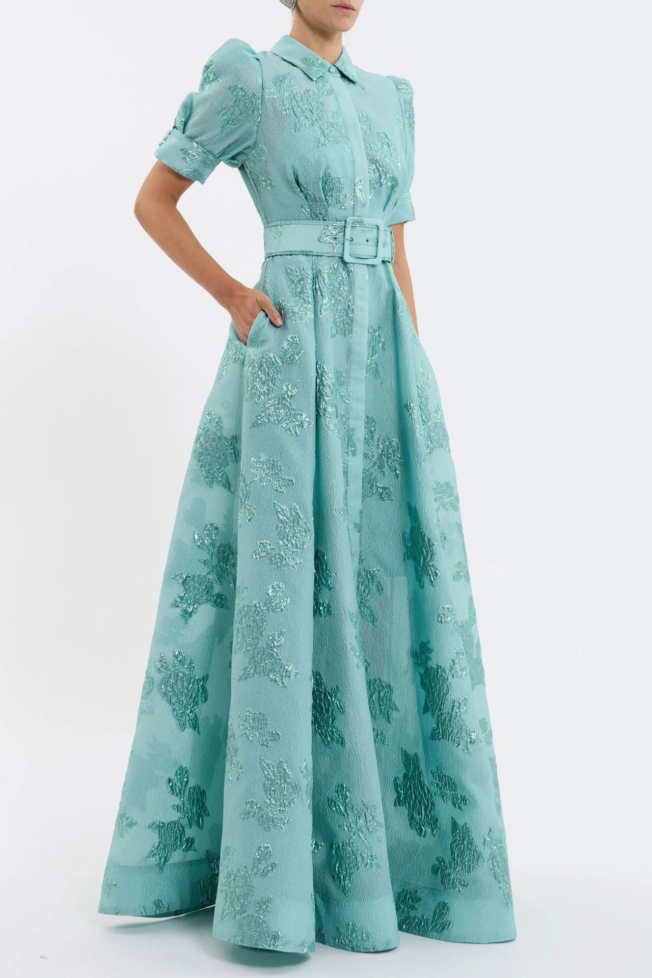 Elegant French Vintage Fitted Long Dress for Women