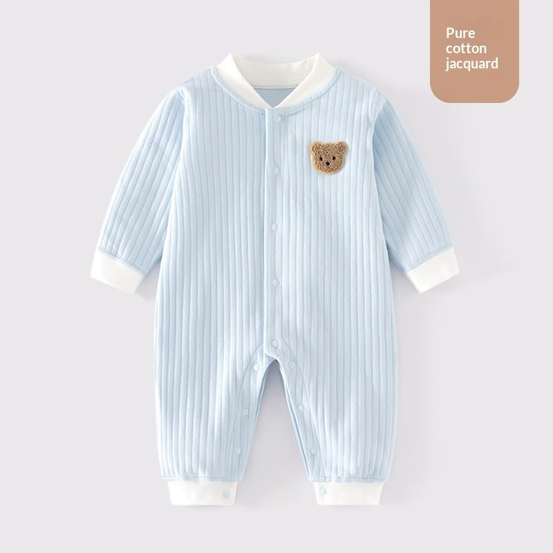 Pure Cotton Seamless Baby Onesie Winter Crawling Suit