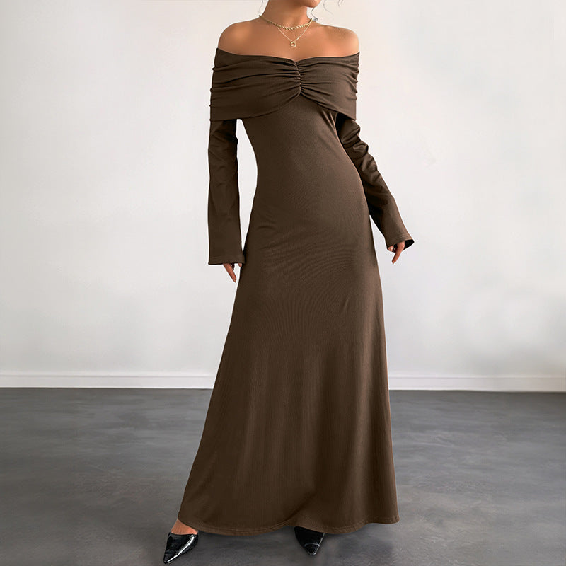 Women's One-Shoulder Fitted Long Evening Dress