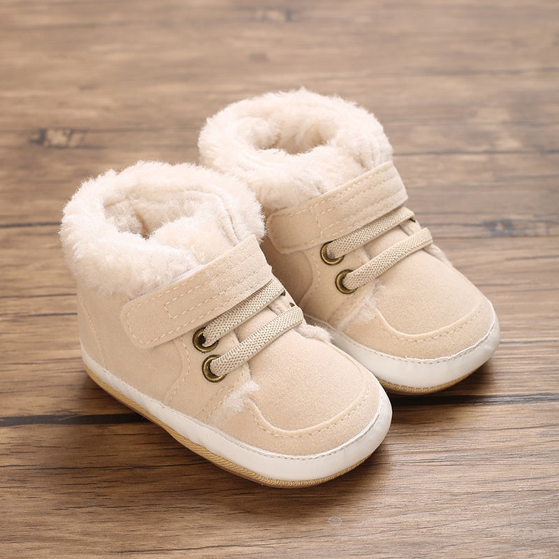 Solid Color Plush Warm Non-Slip Rubber Shoes Comfort