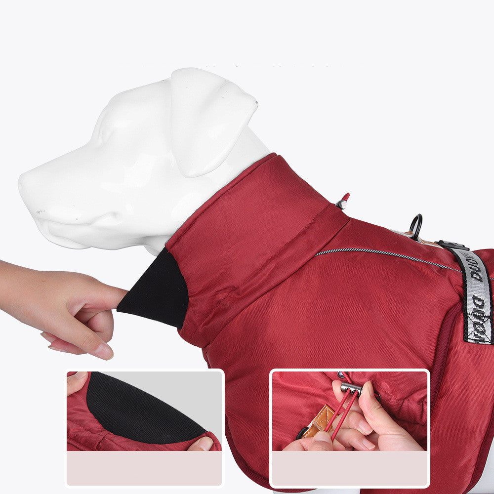 Reflective Thick Warm Dog Cloak Winter Pet Clothing
