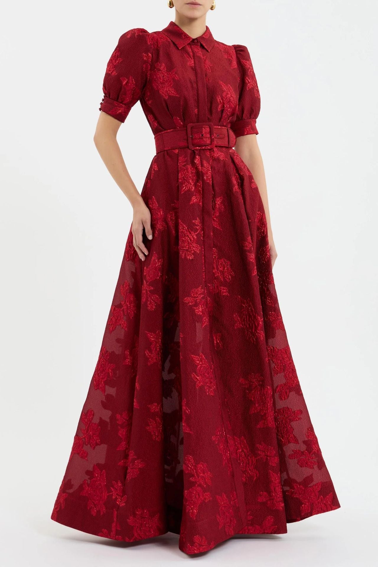 Elegant French Vintage Fitted Long Dress for Women