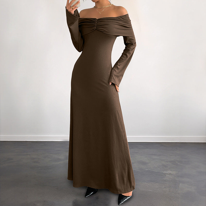 Women's One-Shoulder Fitted Long Evening Dress