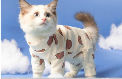 Four-Legged Cat Clothing Anti-Shedding Hairless Pet Suit