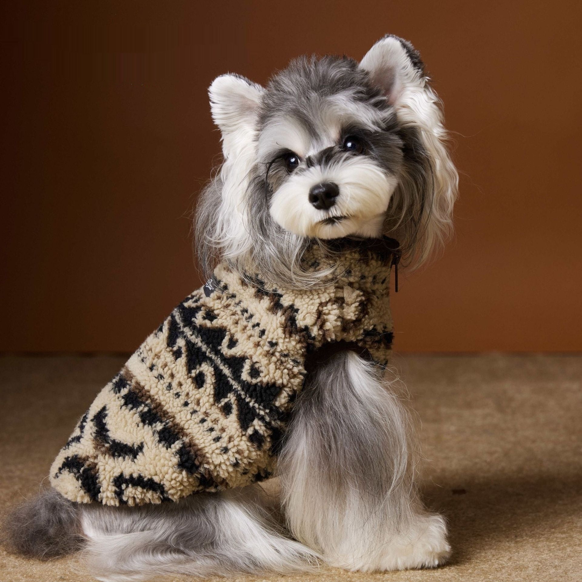 Dog Fair Isle Sleeveless Winter Sweater for Small Breeds