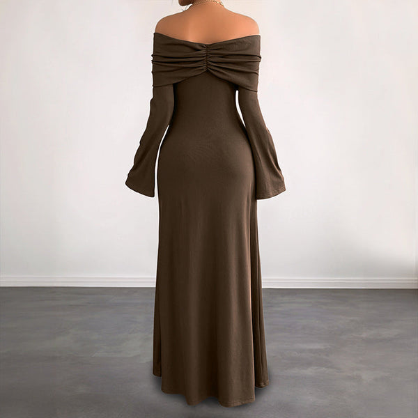 Women's One-Shoulder Fitted Long Evening Dress