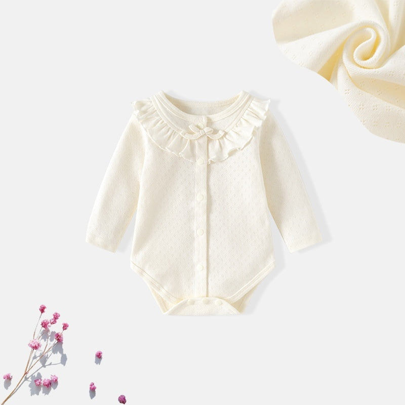 Pure Cotton Jacquard Baby Princess Romper Crawling Suit