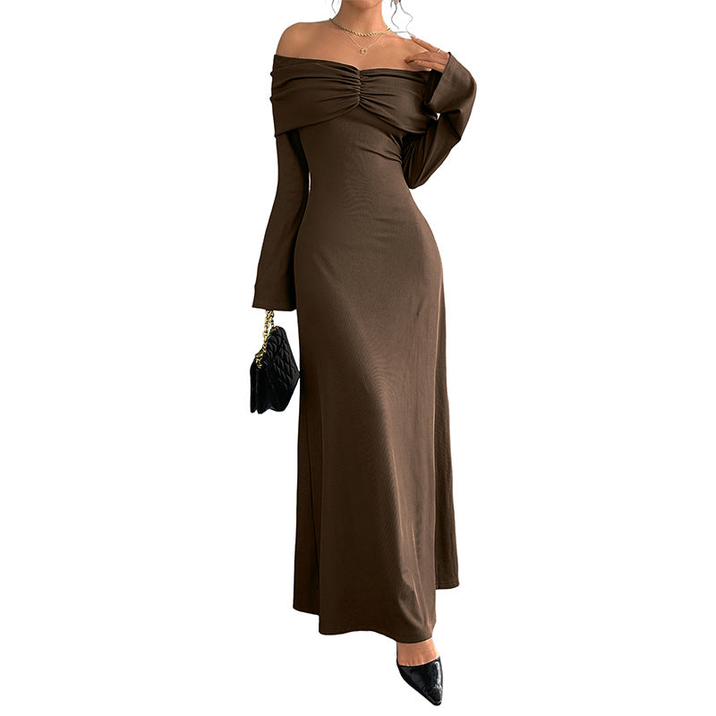 Women's One-Shoulder Fitted Long Evening Dress
