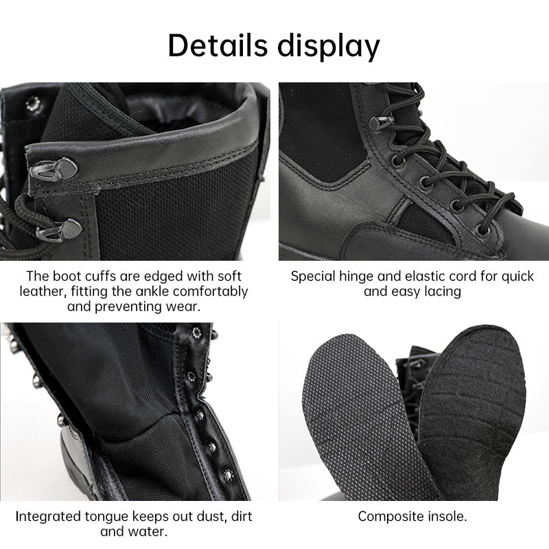 2.0 Genuine Leather Tactical Combat Boots Men