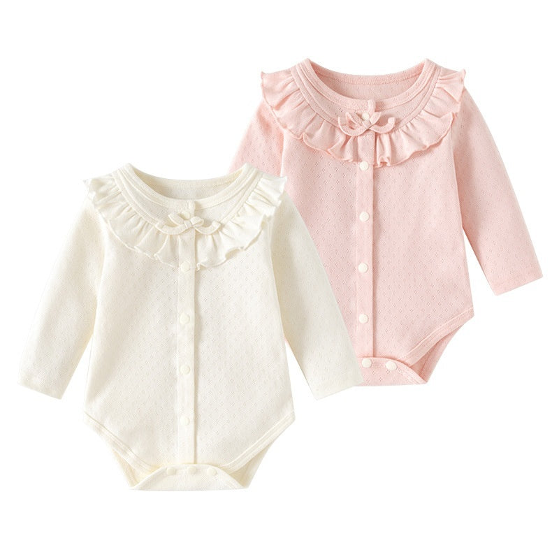 Pure Cotton Jacquard Baby Princess Romper Crawling Suit