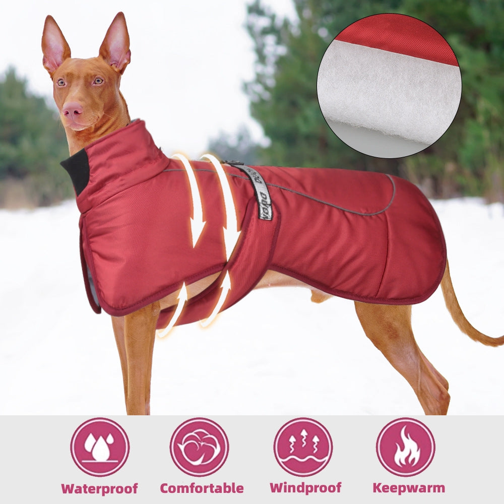 Reflective Thick Warm Dog Cloak Winter Pet Clothing