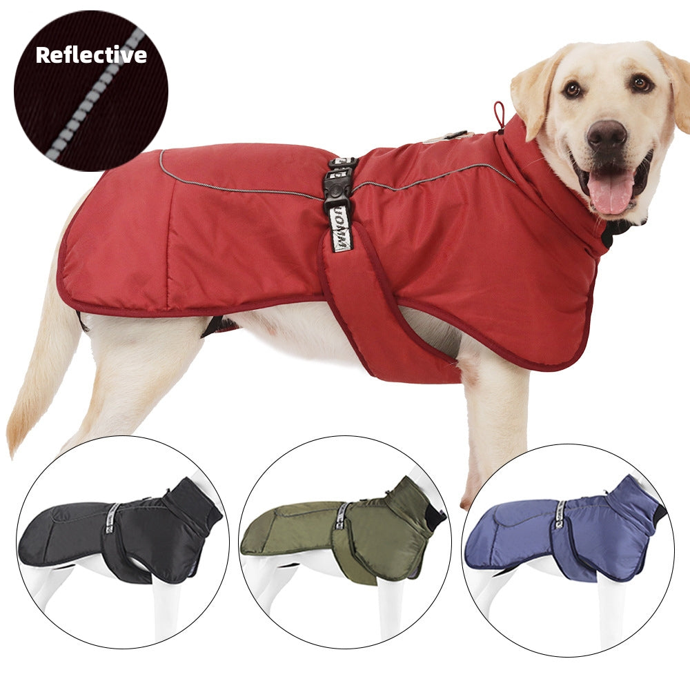 Reflective Thick Warm Dog Cloak Winter Pet Clothing