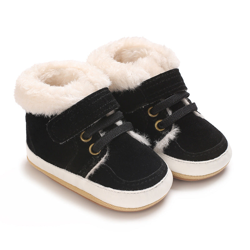 Solid Color Plush Warm Non-Slip Rubber Shoes Comfort