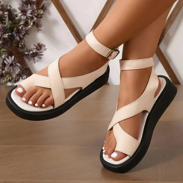 Women's Crisscross Open Toe Platform Casual Sandals