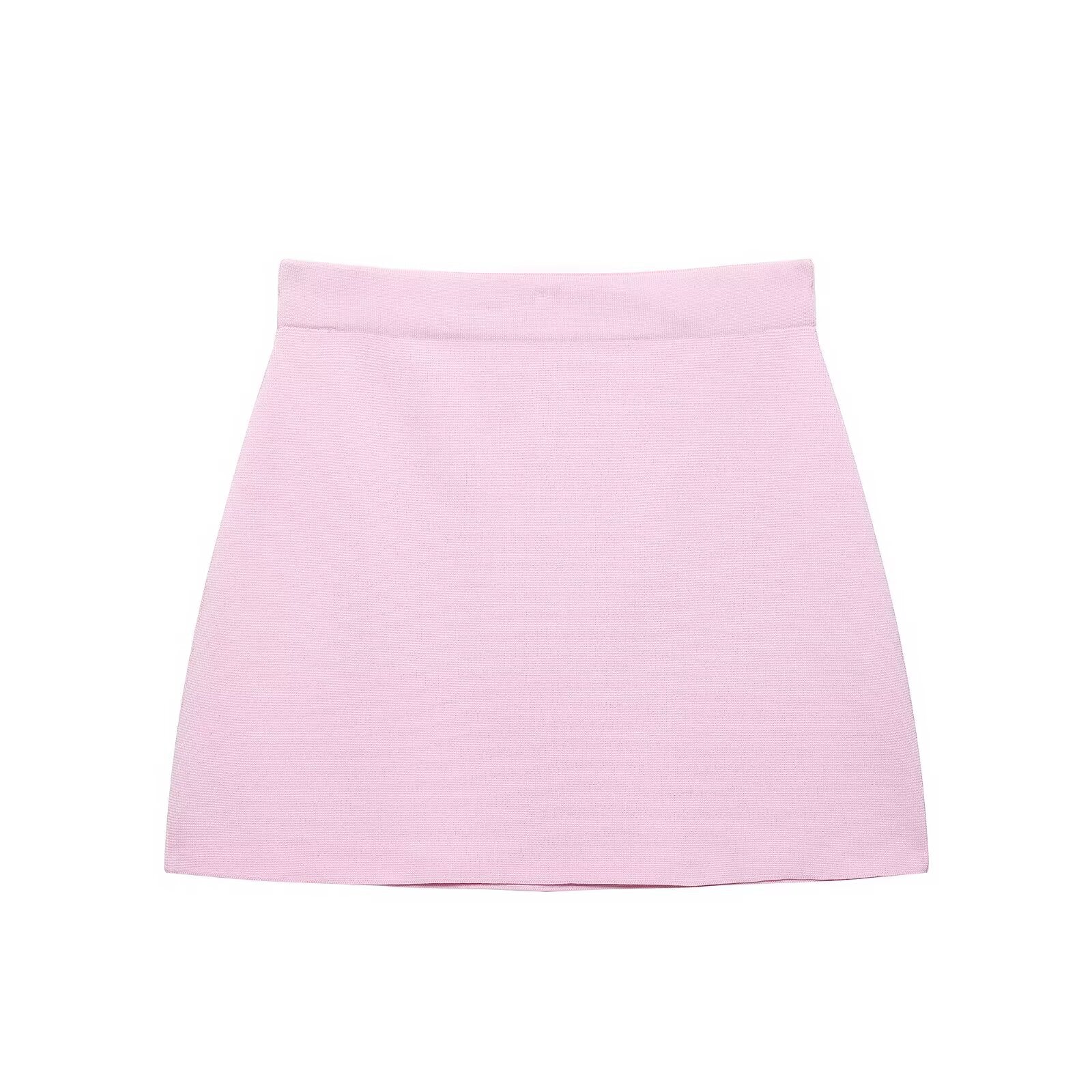 Women's Short Sleeve Knitted Top and Skirt Set