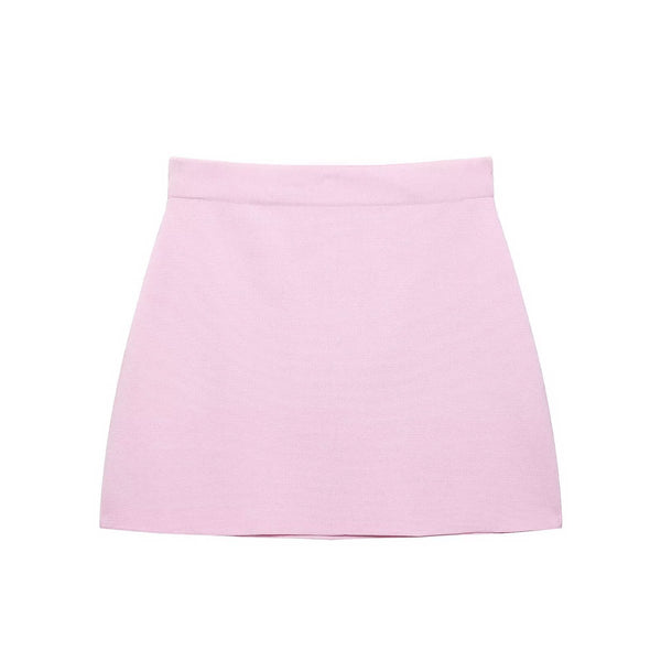 Women's Short Sleeve Knitted Top and Skirt Set
