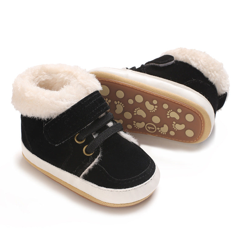 Solid Color Plush Warm Non-Slip Rubber Shoes Comfort