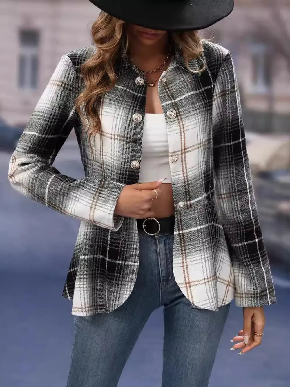 Women's Elegant Slim Fit Wool Blend Commuter Jacket