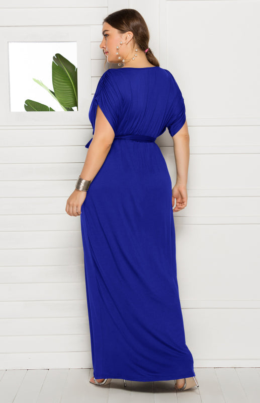 Short Sleeve V-Neck Knit Solid Maternity Dress