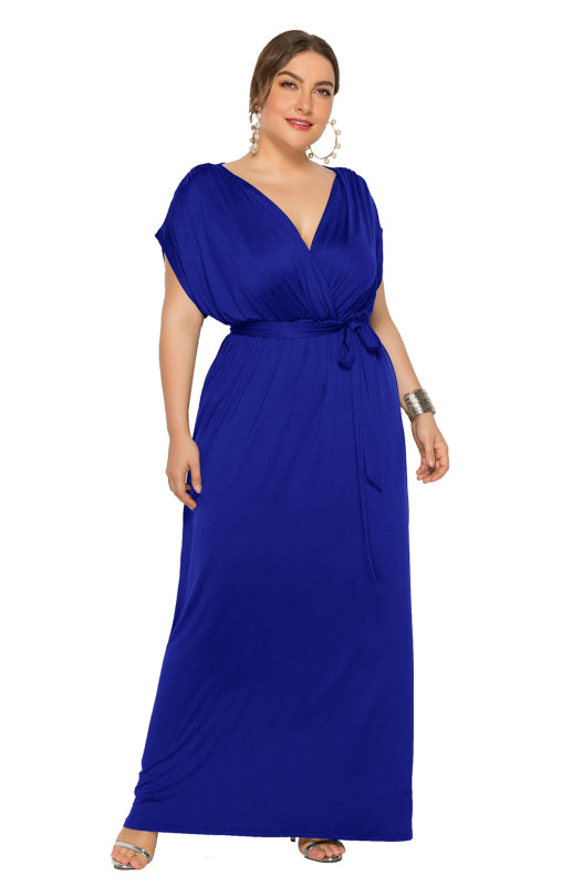 Short Sleeve V-Neck Knit Solid Maternity Dress