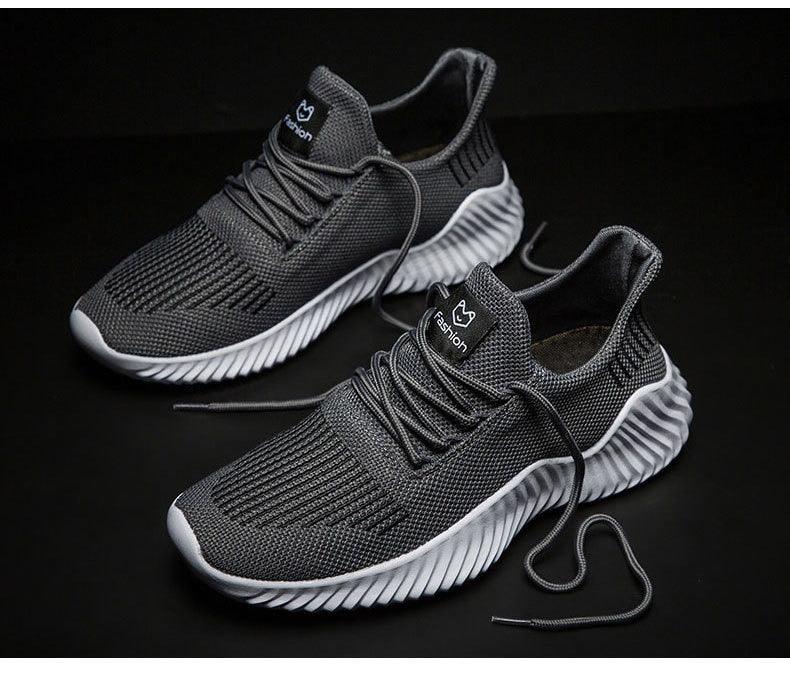 Men's Breathable Mesh Walking Running Casual Sneakers White
