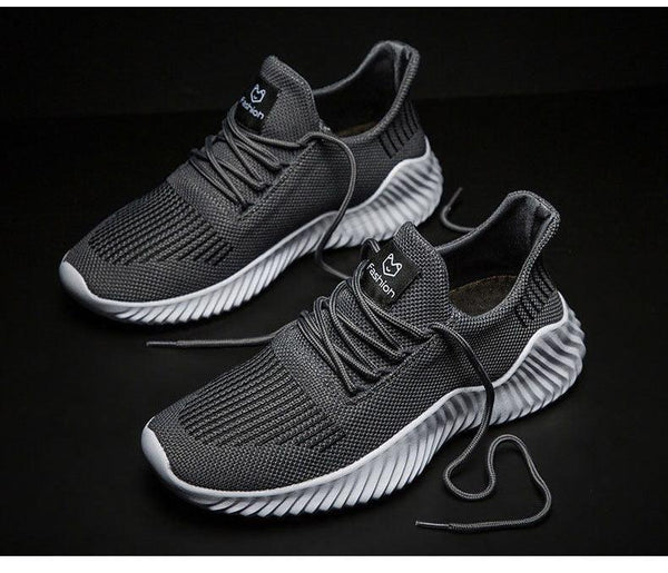 Men's Breathable Mesh Walking Running Casual Sneakers White