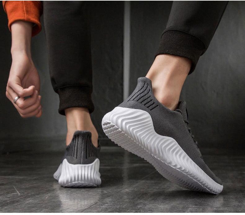 Men's Breathable Mesh Walking Running Casual Sneakers White