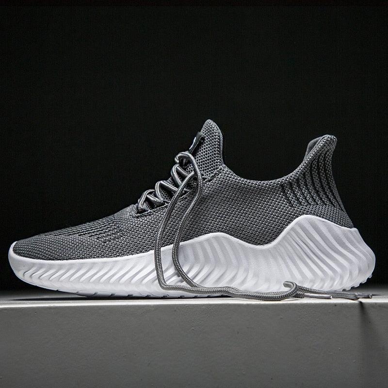 Men's Breathable Mesh Walking Running Casual Sneakers White