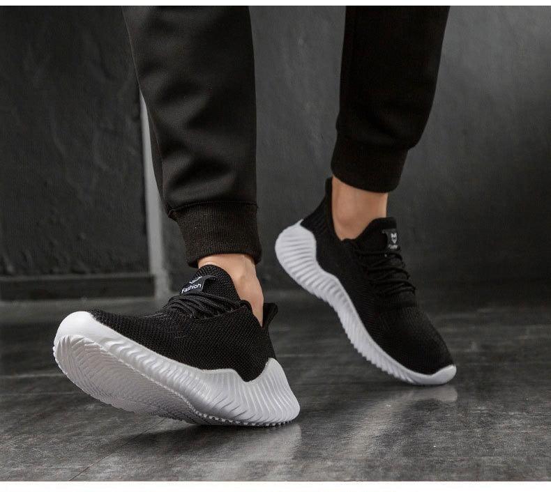 Men's Breathable Mesh Walking Running Casual Sneakers White
