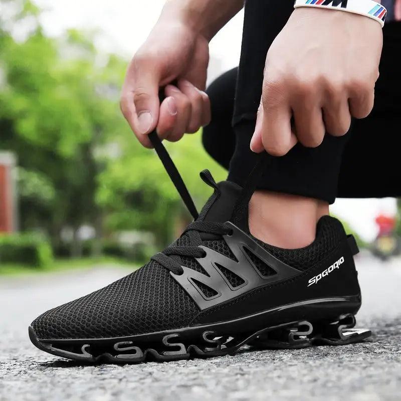 Men's Black Breathable Soft Casual Sport Sneakers