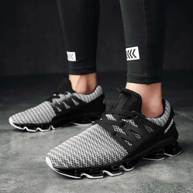 Men's Black Breathable Soft Casual Sport Sneakers