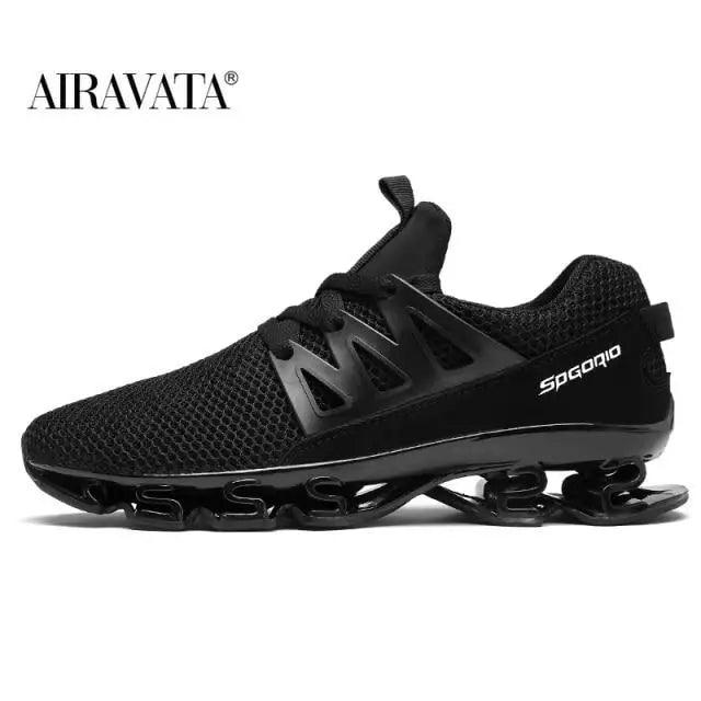 Men's Black Breathable Soft Casual Sport Sneakers
