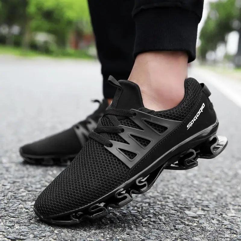Men's Black Breathable Soft Casual Sport Sneakers