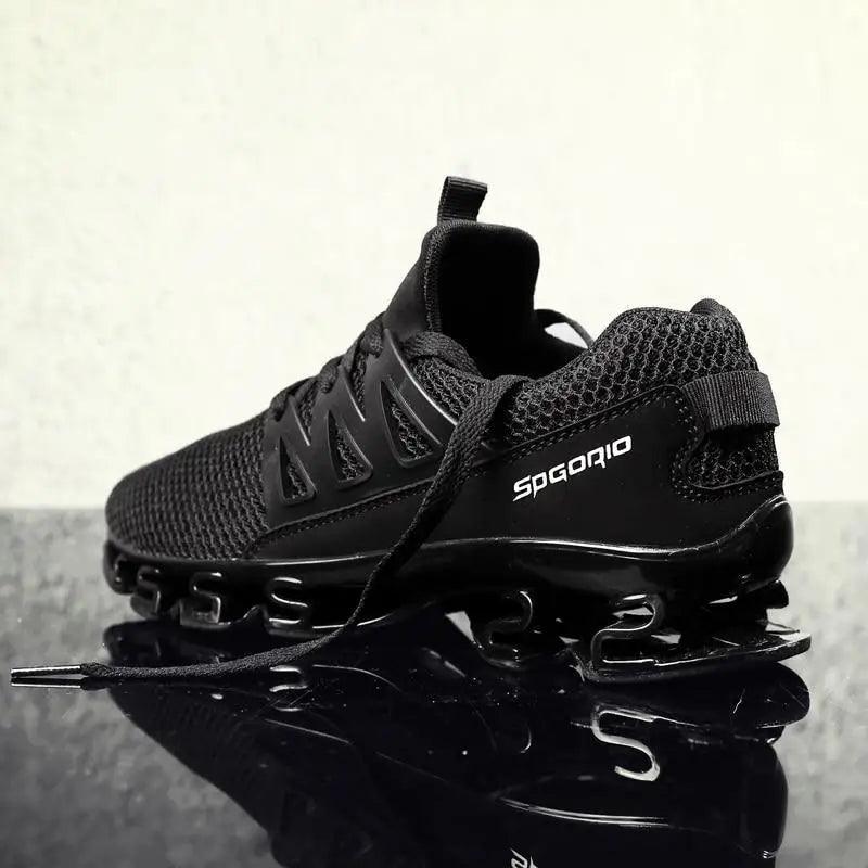 Men's Black Breathable Soft Casual Sport Sneakers