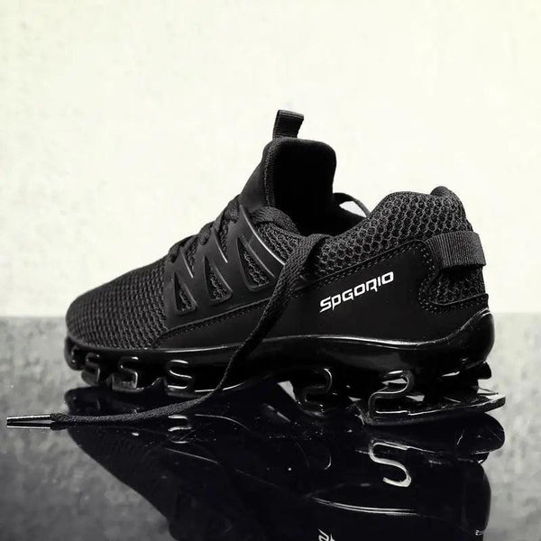 Men's Black Breathable Soft Casual Sport Sneakers